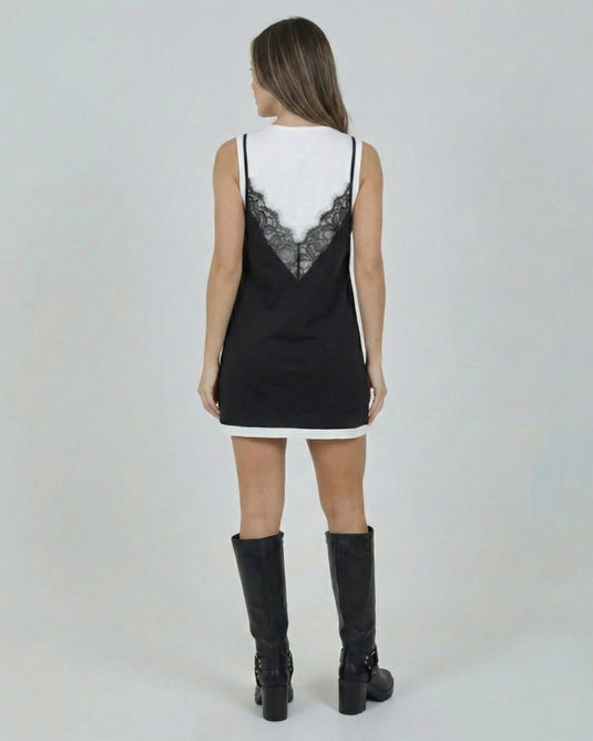 MAKA DRESS IVORY/BLACK