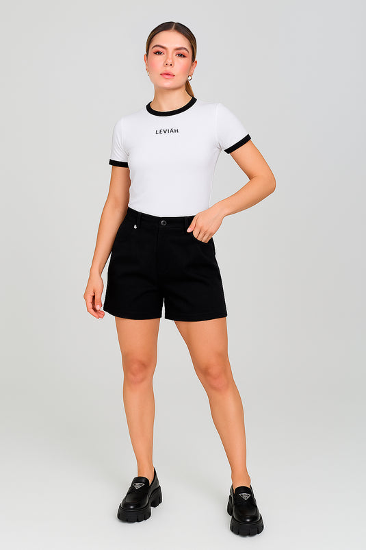 KAYA T-SHIRT WITHE & BLACK - LEVIÁH