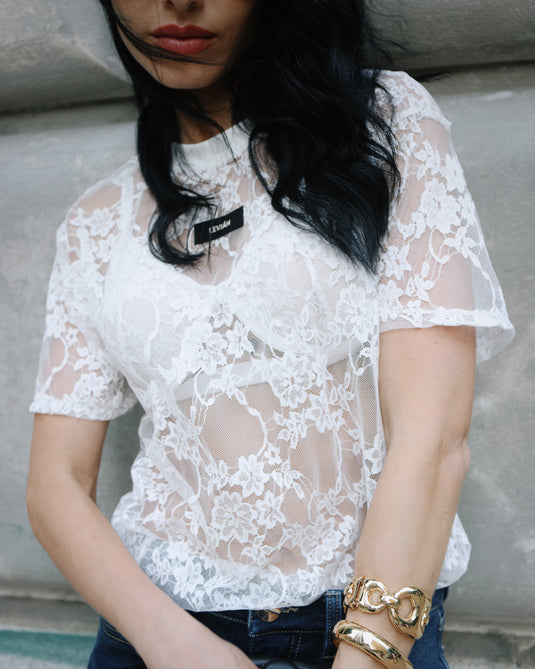 ROMANTIC T-SHIRT IVORY - LEVIÁH